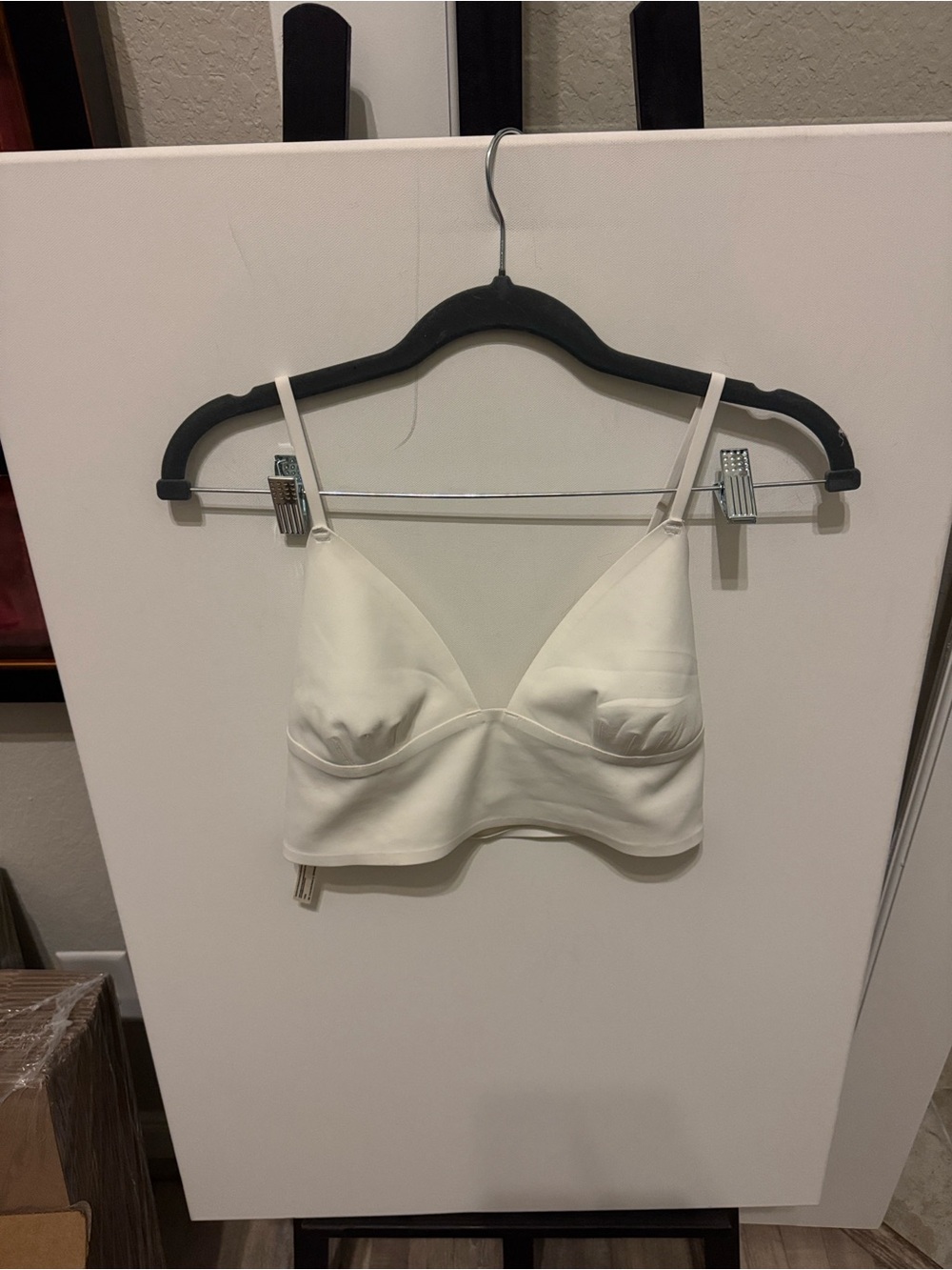 Free People White Seamless V-Neck Bralette